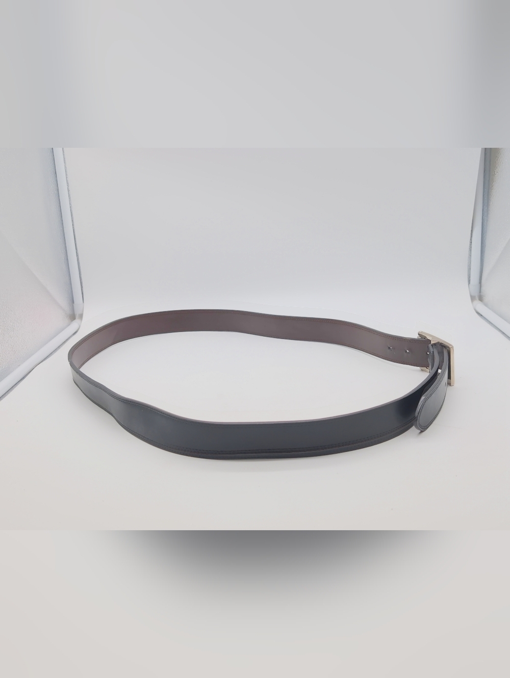Dickies Black Leather Sz 50 Men's Belt with Silver-Tone Buckle - Picture 5 of 6
